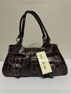 NWT Emilie M. "Selena" Crocodile-Embossed Shoulder Bag